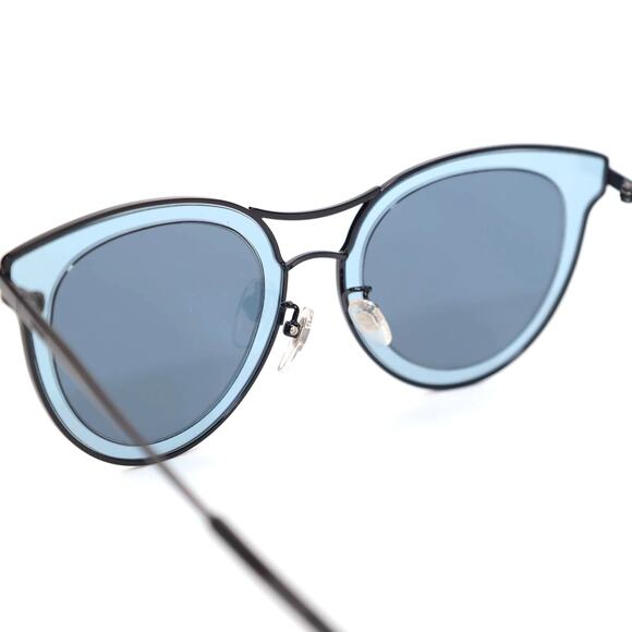 MCM Cat Eye Metal Womens Sunglasses - Shiny Black/Blue - NWT - Picture 5 of 9